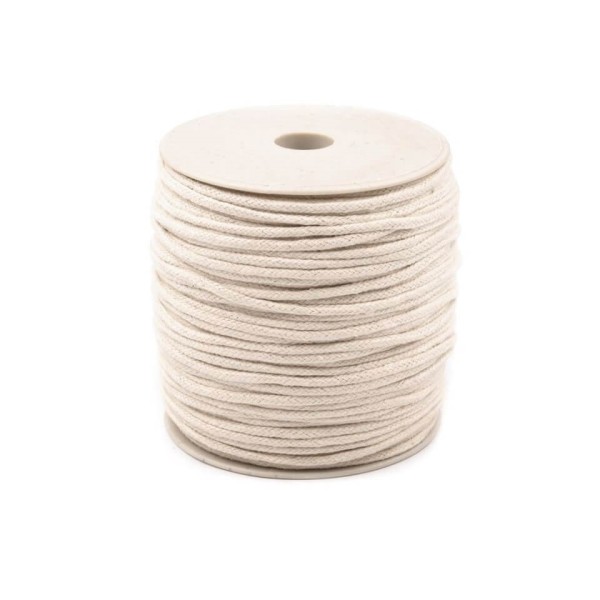 Cotton wick, cord, diameter 2.5 mm, 1 meter